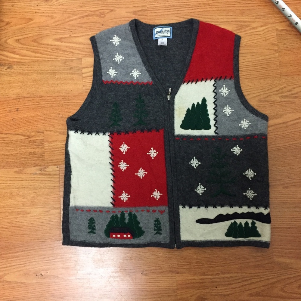 Women Pendleton vest woolsize l